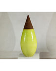 Large Yellow & Brown Ceramic Vase with Tapered Form - image 10