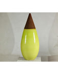 Large Yellow & Brown Ceramic Vase with Tapered Form - image 12