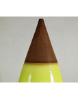 Large Yellow & Brown Ceramic Vase with Tapered Form - image 8