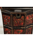 Late Qing Red and Black Lacquered Rice Measure Bucket with Carved Panels-10. Asian & Chinese Furniture, Art, Antiques, Vintage Home Décor for sale at FEA Home
