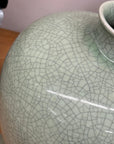 Light Green Crackle Ceramic Vase with Round Body, SKU , image 4