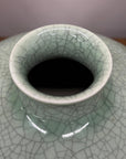 Light Green Crackle Ceramic Vase with Round Body, SKU , image 6