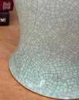 Light Green Crackle Ceramic Vase with Round Body, SKU , image 8