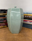 Light Green Crackle Glaze Hexagonal Lidded Jar - FEA Home