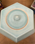 Light Green Crackle Glaze Hexagonal Lidded Jar - FEA Home