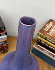 Long Neck Purple Ceramic Vase with Wide Bottom & Blue Hues - FEA Home