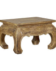 Low Rectangular Side Table with Distressed Finish and Carved Chow Legs-10. Asian & Chinese Furniture, Art, Antiques, Vintage Home Décor for sale at FEA Home