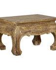 Low Rectangular Side Table with Distressed Finish and Carved Chow Legs-1. Asian & Chinese Furniture, Art, Antiques, Vintage Home Décor for sale at FEA Home