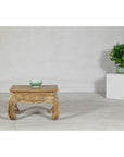 Low Rectangular Side Table with Distressed Finish and Carved Chow Legs-3. Asian & Chinese Furniture, Art, Antiques, Vintage Home Décor for sale at FEA Home