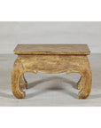 Low Rectangular Side Table with Distressed Finish and Carved Chow Legs-6. Asian & Chinese Furniture, Art, Antiques, Vintage Home Décor for sale at FEA Home