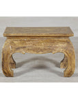 Low Rectangular Side Table with Distressed Finish and Carved Chow Legs-9. Asian & Chinese Furniture, Art, Antiques, Vintage Home Décor for sale at FEA Home