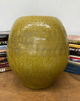 Mustard Yellow Ceramic Vase with Stars & Squares Design - FEA Home