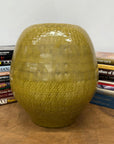 Mustard Yellow Ceramic Vase with Stars & Squares Design - FEA Home