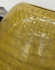Mustard Yellow Ceramic Vase with Stars & Squares Design - FEA Home