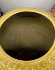 Mustard Yellow Ceramic Vase with Stars & Squares Design - FEA Home
