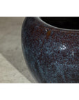 Near Pair of Vintage Blue and Aqua Glazed Ceramic Planters