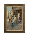 Oil Painting of an Woman in a Market Scene Signed G. Graziani-18. Asian & Chinese Furniture, Art, Antiques, Vintage Home Décor for sale at FEA Home