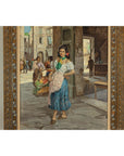 Oil Painting of an Woman in a Market Scene Signed G. Graziani-4. Asian & Chinese Furniture, Art, Antiques, Vintage Home Décor for sale at FEA Home