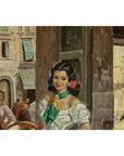 Oil Painting of an Woman in a Market Scene Signed G. Graziani-8. Asian & Chinese Furniture, Art, Antiques, Vintage Home Décor for sale at FEA Home