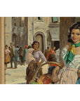 Oil Painting of an Woman in a Market Scene Signed G. Graziani-9. Asian & Chinese Furniture, Art, Antiques, Vintage Home Décor for sale at FEA Home