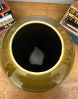 Olive Green & Black Drip Ceramic Vase with Cream White Body, SKU , image 7
