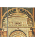 Painted Three-Panel Screen with Trompe-l'Œil Palace Interior and Throne Scene-7. Asian & Chinese Furniture, Art, Antiques, Vintage Home Décor for sale at FEA Home