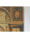 Painted Three-Panel Screen with Trompe-l'Œil Palace Interior and Throne Scene-8. Asian & Chinese Furniture, Art, Antiques, Vintage Home Décor for sale at FEA Home