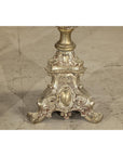 Pair of Baroque Revival Silver-Plated Bronze Candlesticks-15. Asian & Chinese Furniture, Art, Antiques, Vintage Home Décor for sale at FEA Home