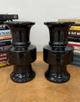 Pair of Black Ceramic Vases with Bold Tiered Silhouette, SKU , image 3