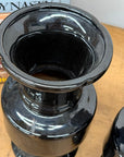 Pair of Black Ceramic Vases with Bold Tiered Silhouette, SKU , image 8
