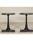 Pair of Black Marble Top Gueridon Tables with Silver Metal Ball Feet-12. Asian & Chinese Furniture, Art, Antiques, Vintage Home Décor for sale at FEA Home