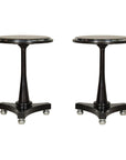 Pair of Black Marble Top Gueridon Tables with Silver Metal Ball Feet-13. Asian & Chinese Furniture, Art, Antiques, Vintage Home Décor for sale at FEA Home