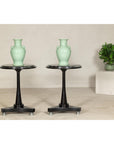Pair of Black Marble Top Gueridon Tables with Silver Metal Ball Feet-2. Asian & Chinese Furniture, Art, Antiques, Vintage Home Décor for sale at FEA Home