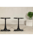 Pair of Black Marble Top Gueridon Tables with Silver Metal Ball Feet-3. Asian & Chinese Furniture, Art, Antiques, Vintage Home Décor for sale at FEA Home