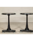 Pair of Black Marble Top Gueridon Tables with Silver Metal Ball Feet-6. Asian & Chinese Furniture, Art, Antiques, Vintage Home Décor for sale at FEA Home