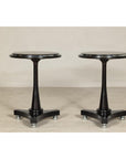 Pair of Black Marble Top Gueridon Tables with Silver Metal Ball Feet-7. Asian & Chinese Furniture, Art, Antiques, Vintage Home Décor for sale at FEA Home