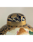 Pair of Blue and Gold Lidded Porcelain Urns with Equestrian Hunt Scene-10. Asian & Chinese Furniture, Art, Antiques, Vintage Home Décor for sale at FEA Home