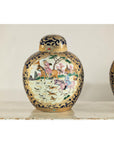 Pair of Blue and Gold Lidded Porcelain Urns with Equestrian Hunt Scene-5. Asian & Chinese Furniture, Art, Antiques, Vintage Home Décor for sale at FEA Home