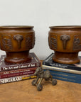 Pair of Bronze Japanese Hibachi Vessels with Side Lion Handles, SKU , image 4
