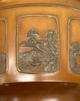 Pair of Bronze Japanese Hibachi Vessels with Side Lion Handles, SKU , image 14