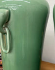 Pair of Celadon Ceramic Vases with Elegant Ring Handles, SKU , image 5