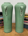 Pair of Celadon Ceramic Vases with Elegant Ring Handles, SKU , image 6