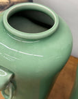 Pair of Celadon Ceramic Vases with Elegant Ring Handles, SKU , image 7