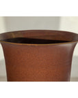 Pair of Ceramic Vases with Brown Glaze and Subtle Red Undertones