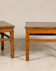 Pair of elm side tables, alternate front view