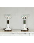 Pair of Czech Bohemian White Cased Glass Lamps with Green Cut-to-Clear Detailing-17. Asian & Chinese Furniture, Art, Antiques, Vintage Home Décor for sale at FEA Home