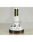 Pair of Czech Bohemian White Cased Glass Lamps with Green Cut-to-Clear Detailing-7. Asian & Chinese Furniture, Art, Antiques, Vintage Home Décor for sale at FEA Home