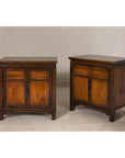 Pair of Early 20th Century Elm Cabinets with Drawers and Shelves