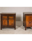 Pair of Early 20th Century Elm Cabinets with Drawers and Shelves