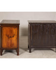Pair of Early 20th Century Elm Cabinets with Drawers and Shelves